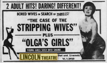 Lincoln Square Theatre - 1967 Ad For Porn (newer photo)